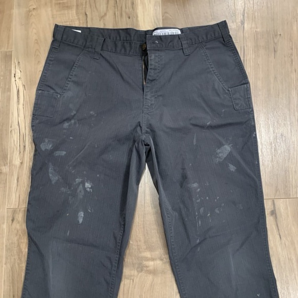 Carhartt Men's Carpenter 74533-33 Pants 36X32 Grey Ripstop‎ Relaxed Fit Workwear